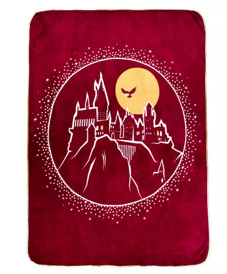 Harry Potter Hogwarts Plush Blanket, 62x90 - Get your own Hogwarts-themed blanket and cuddle up with your favorite wizarding characters!