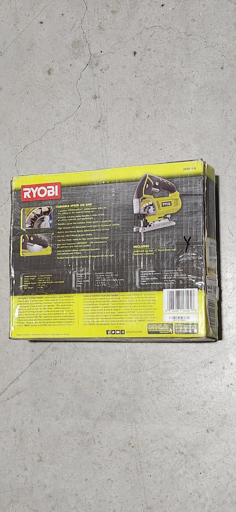 RYOBI 4.8 Amp Corded Variable Speed Orbital Jig Saw - NO BLADE