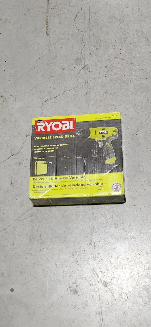 RYOBI 5.5 Amp Corded 3/8 in. Variable Speed Compact Drill/Driver with Bag