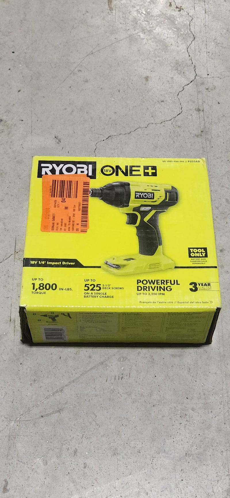 Ryobi P235AB 18v 1/4&quot; Impact Driver - Perfect for DIY &amp; Professional Projects!
