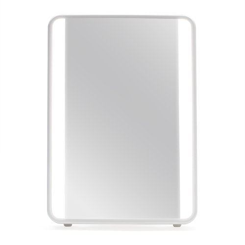 IHome - PORTABLE Portable Lighted Vanity Mirror with Bluetooth Speaker - White