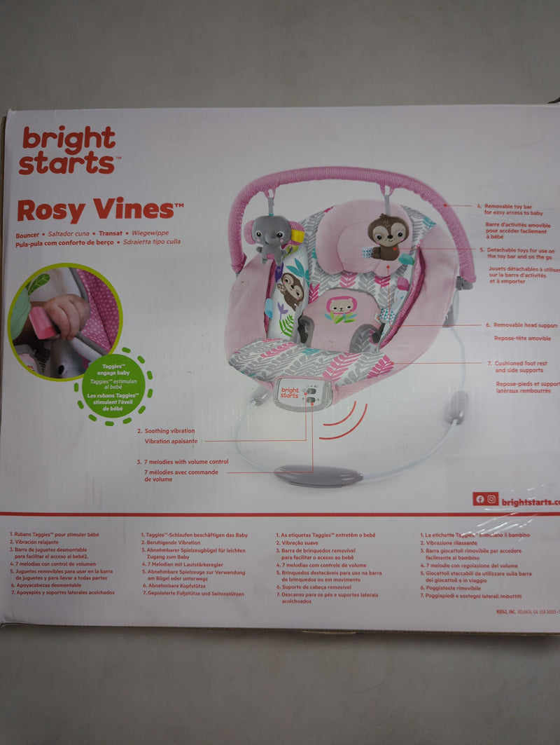 Bright Starts Rosy Vines Comfy Baby Bouncer with Vibrating Infant Seat, Toy Bar & Taggies - MISSING MUSIC / VIBRATION UNIT