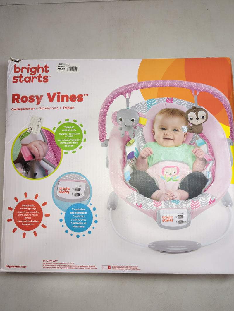 Bright Starts Rosy Vines Comfy Baby Bouncer with Vibrating Infant Seat, Toy Bar & Taggies - MISSING MUSIC / VIBRATION UNIT
