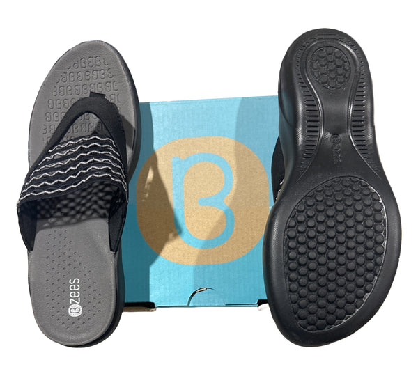 Bzees Cabana Flip Flop Sandal Black size 7.5