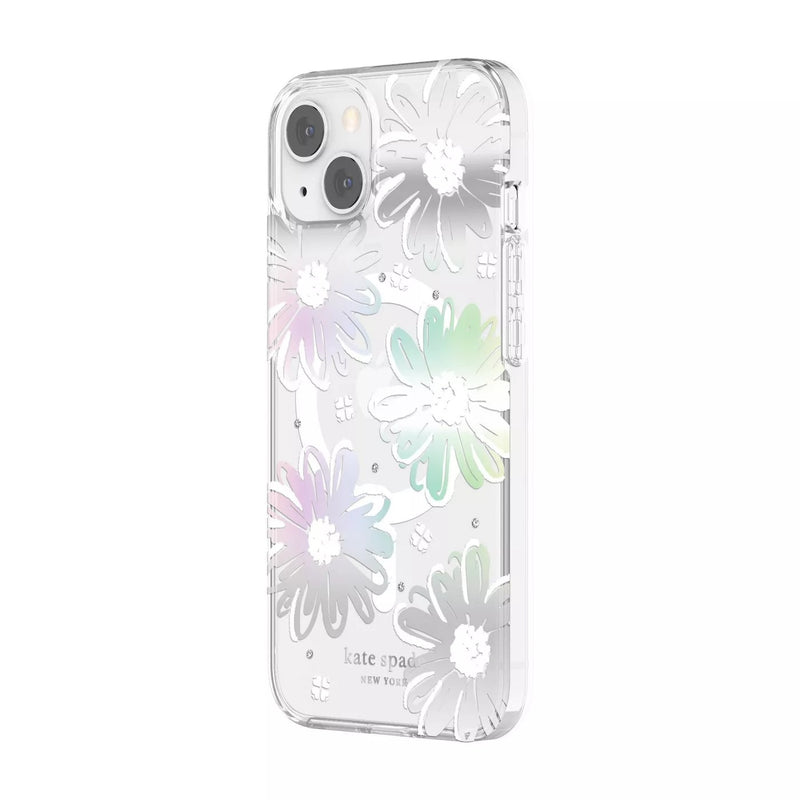 Kate Spade Apple iPhone 13 Protective Hardshell Case with MagSafe - Daisy Iridescent Foil