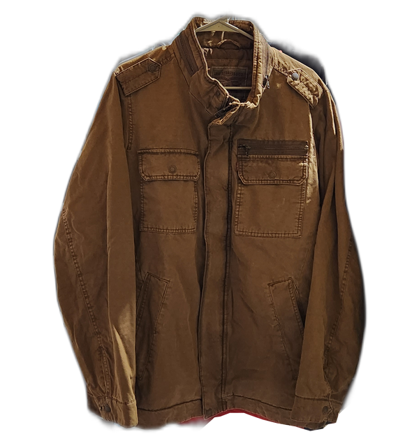Men's Levi's Stand-Collar Military Jacket, Size: Large Tall, Med Brown