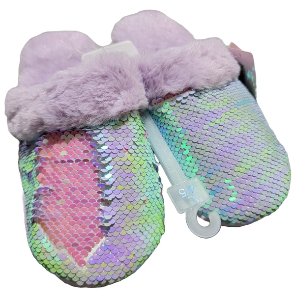 Girls' Sammie Flip Sequin Scuff Slippers - More Than Magic Violet L