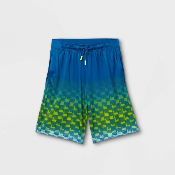 Boys' Geometric Ombre Performance Shorts - All in Motion Blue XL