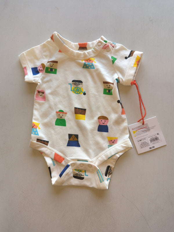 Christian Robinson Baby Kids-Print Shoulder Button Short 0-3 m