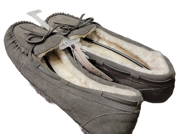 Women's Chaia Genuine Suede Moccasin Leather Slippers  - Stars Above Gray 11