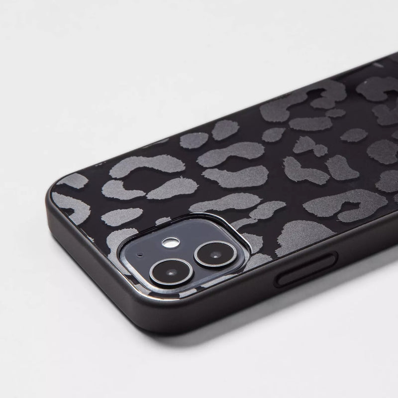 Heyday Apple iPhone 12 Mini Case - Black Leopard Print