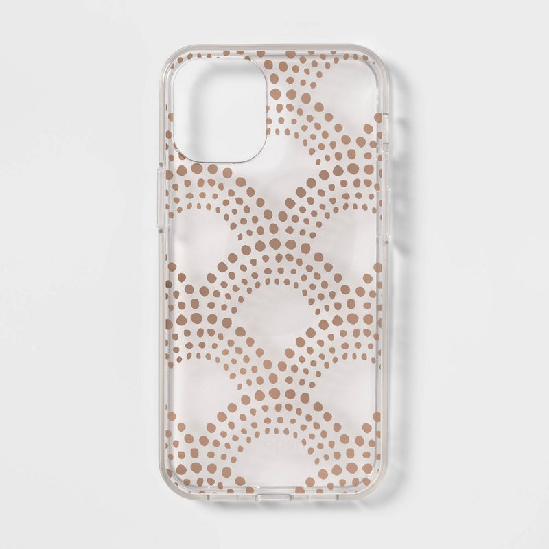 Heyday Phone Bumper Case for Apple iPhone 12 Mini - Gold Scallop Dot