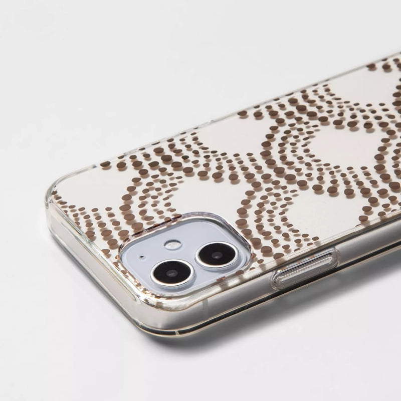 Heyday Phone Bumper Case for Apple iPhone 12 Mini - Gold Scallop Dot