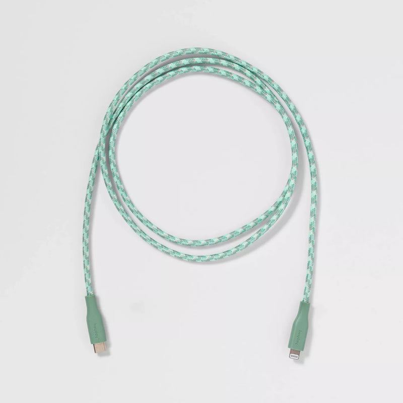Heyday 4' Lightning to USB-C Braided Cable Evergreen