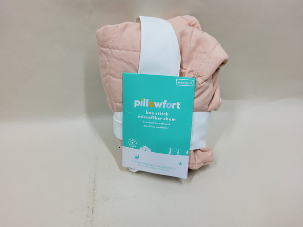 Box Stitch Microfiber Sham Pink - Pillowfort