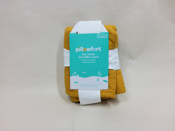 Box Stitch Microfiber Sham Yellow - Pillowfort