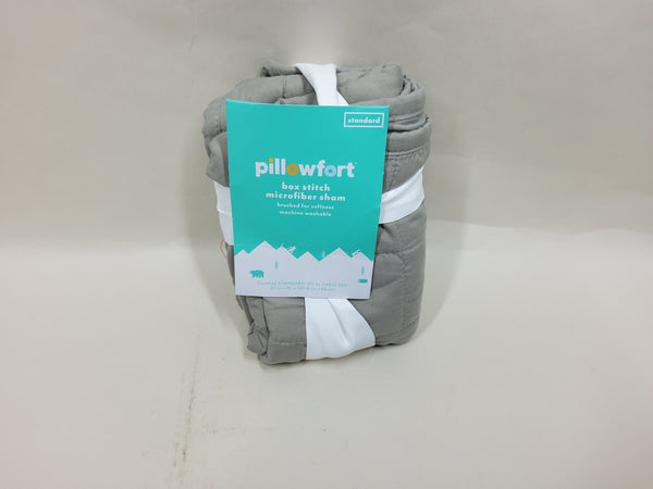 Box Stitch Microfiber Sham Gray - Pillowfort