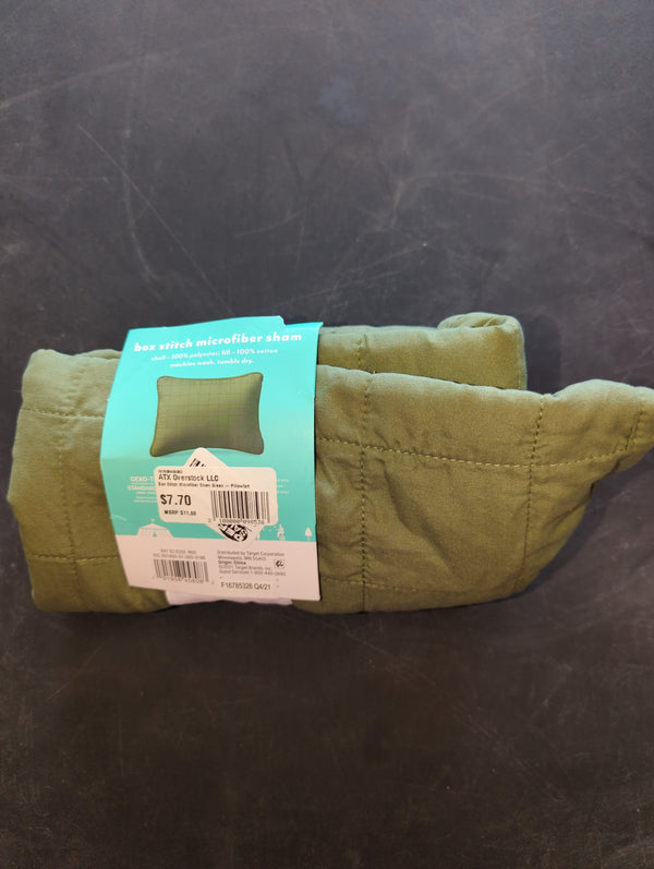 Box Stitch Microfiber Sham Green - Pillowfort