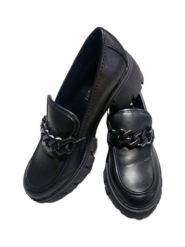 madden girl Hoxtonn Women's Block Heel Loafers black 9