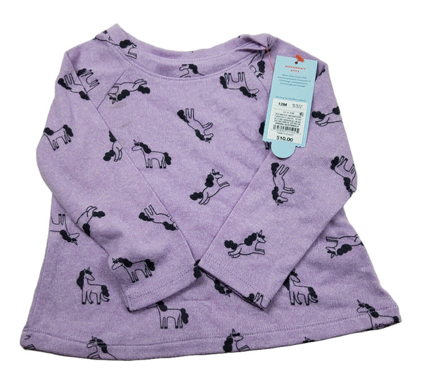 Toddler Girls' Unicorn Cozy Long Sleeve T-Shirt - Cat & Jack Violet 12M