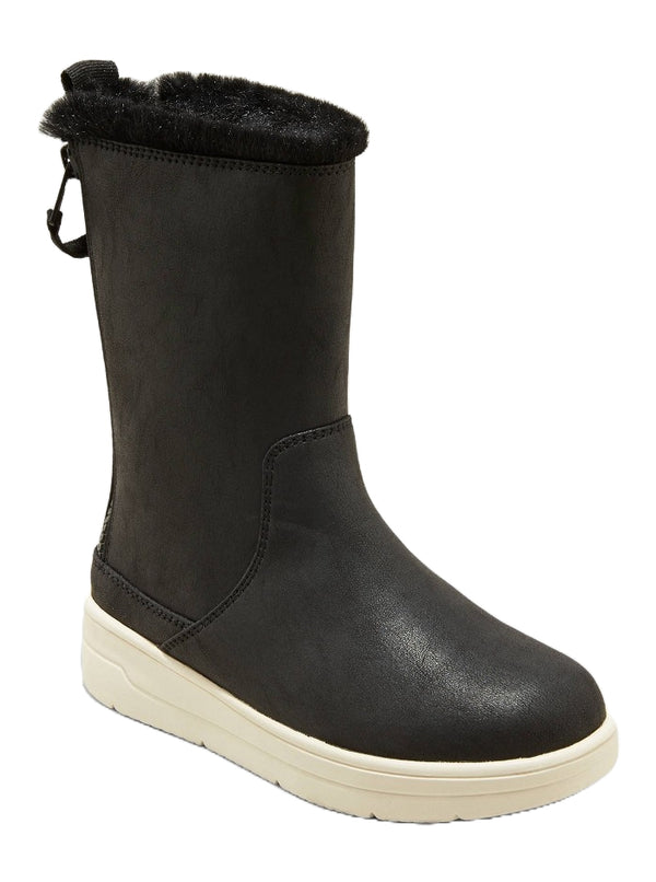 Girls' Olive Double Zipper Slip-On Winter Shearling Style Boots - Cat &amp; Jack Black 2