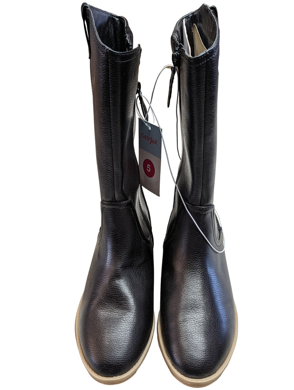 Girls' Sahara Zipper Slip-On Riding Boots - Cat & Jack Black 5