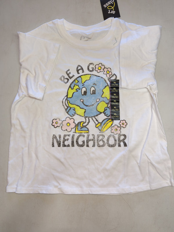 Girls' Boxy Graphic Short Sleeve T-Shirt - art classWhite XL