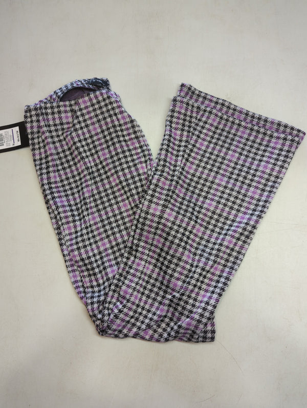 Girls' Plaid Flare Cropped Pants - art classPurple/Gray XL