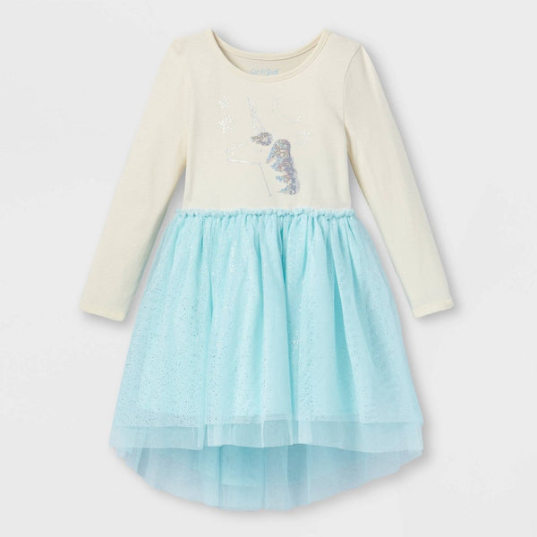 Toddler Girls' Unicorn Long Sleeve Tutu Dress - Cat & JackLight Blue 3T