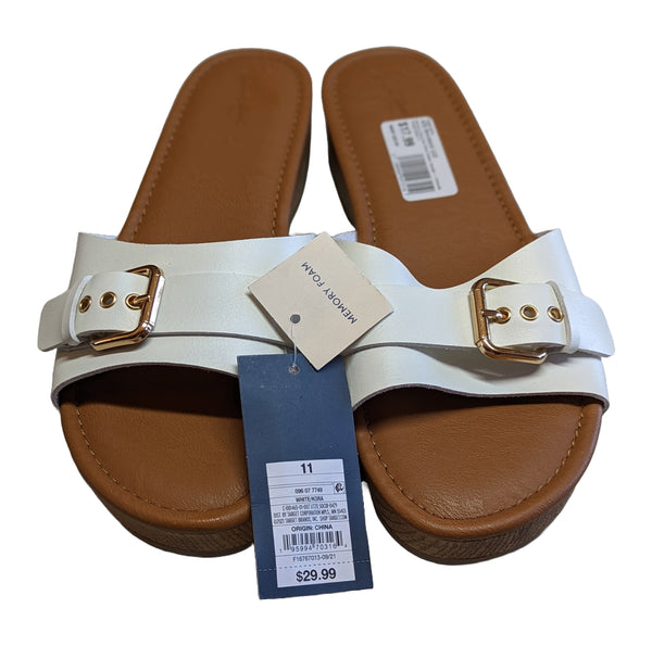 Women's Kora Faux Wood Bottom Sandals - Universal Thread White 11