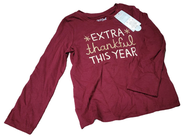 Toddler Girls' 'Extra Thankful This Year' Long Sleeve T-Shirt - Cat & JackBurgundy 4T