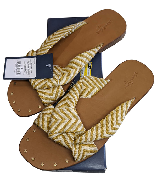 Women's Louise Chevron Print Knotted Slide Sandals - Universal Thread Yellow 8