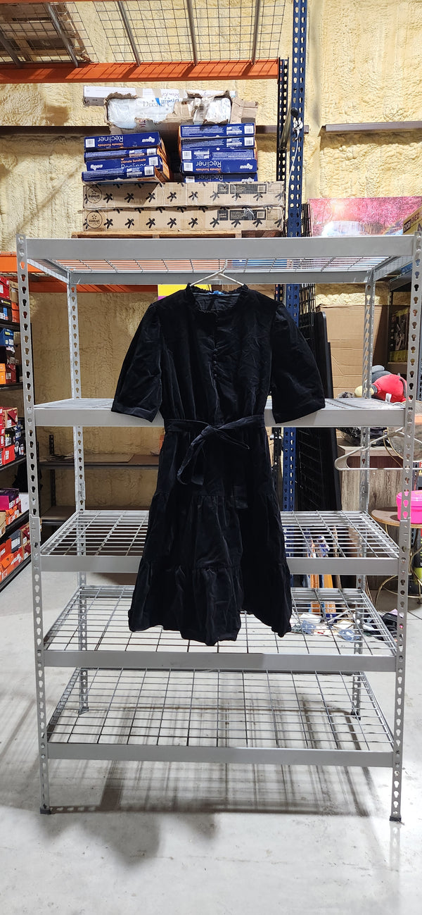 Women's DRAPER JAMES RSVP Short Sleeve Dress, Size: Large, Black Velvet
