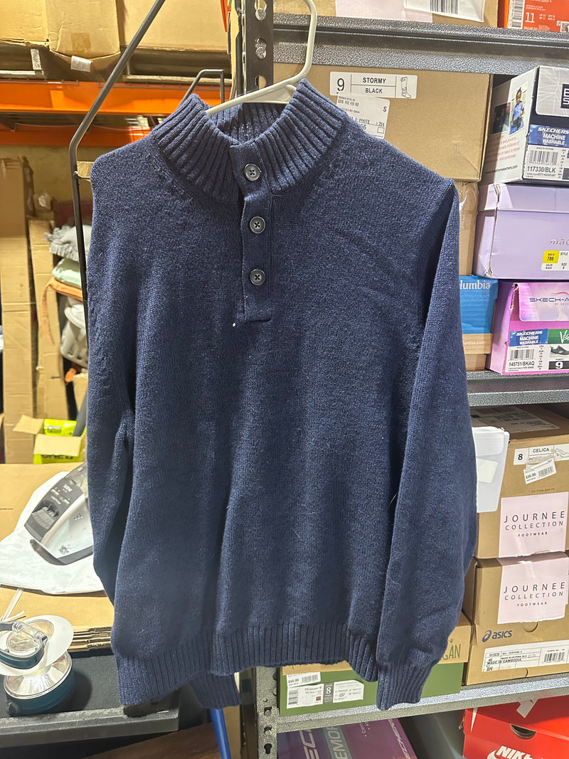 Men's IZOD Mockneck Quarter-Zip Sweater, Size: Large, Blue