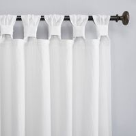 108''x52'' Washed Cotton Twisted Tab Light Filtering Curtain Panel White - Archaeo