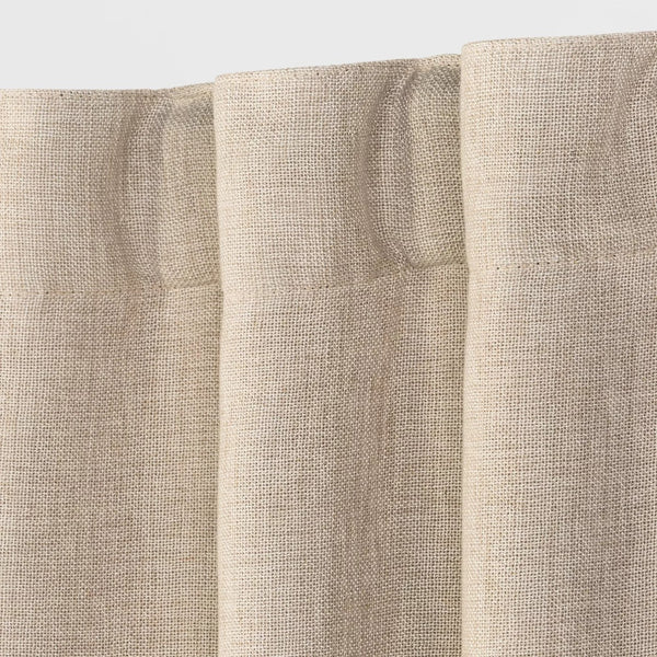 84''x50'' Aruba Linen Blackout Curtain Panel Brown Linen - Threshold