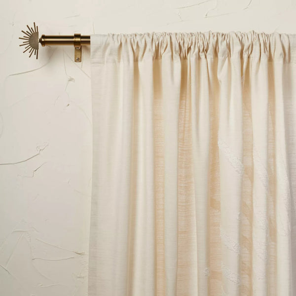 84"x50" Sunburst Light Filtering Curtain Panel Ivory - Opalhouse designed with Jungalow