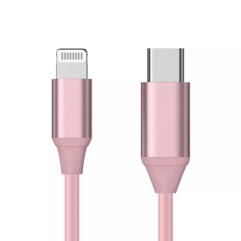 Just Wireless 6' TPU Lightning to USB C Cable Rose Gold