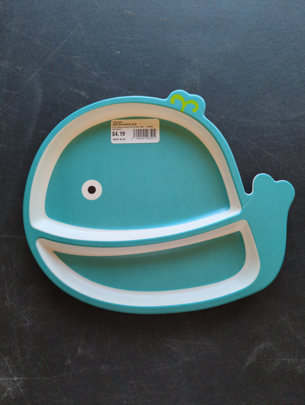 10.5" Bamboo Whale Kids Divided Plate - Certified International