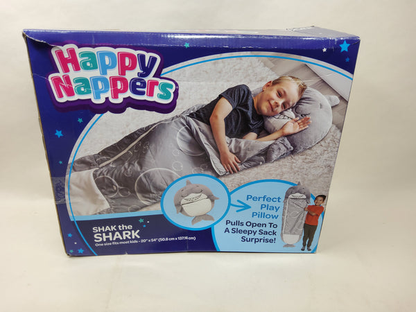 Happy Nappers Pillow & Sleepy Sack Comfy Cozy Compact Super Soft Warm All Season Shark Pull 'n Zip Sleeping Bag