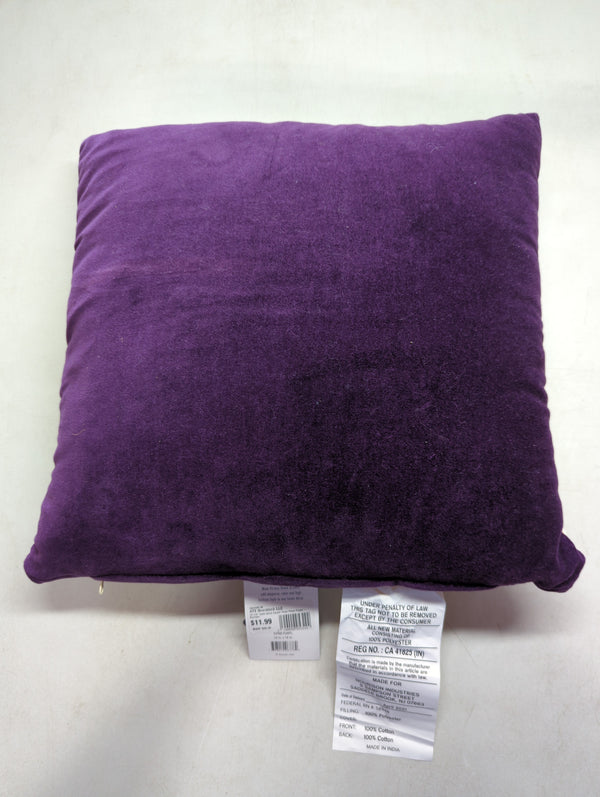 16"x16" Solid Velvet Square Throw Pillow Purple - Nourison