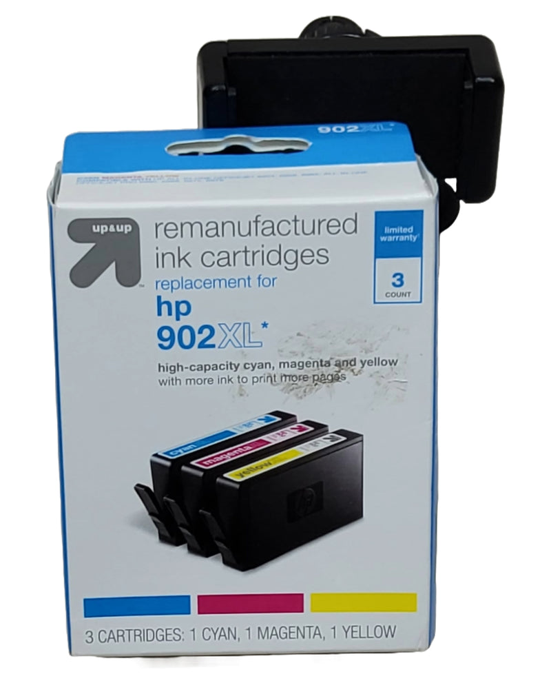 Remanufactured 3-Pack Cyan/Magenta/Yellow High Yield Ink Cartridges - Compatible with HP 902XL Ink Series Printers - TAR902XLCMY - up & up