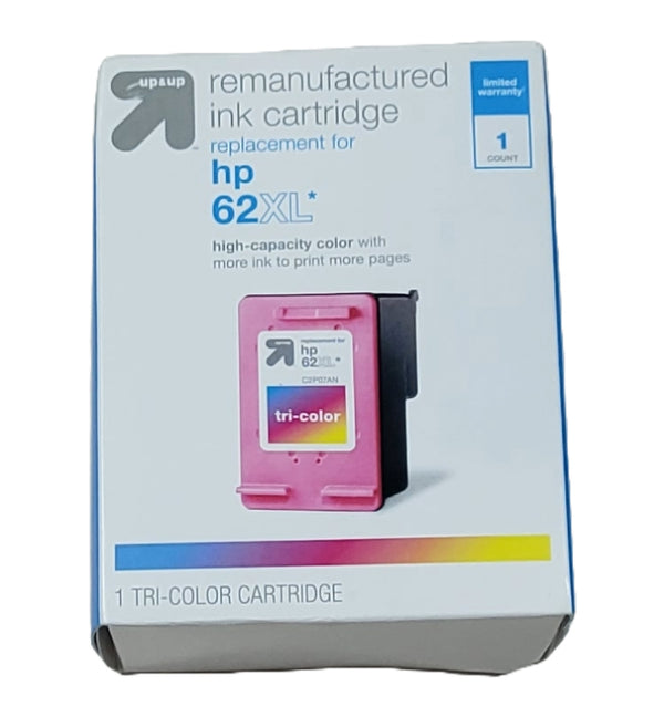 Remanufactured Single Tri-Color High Yield Ink Cartridge - Compatible with HP 62XL Series Printers - TAR62XLC - up & up