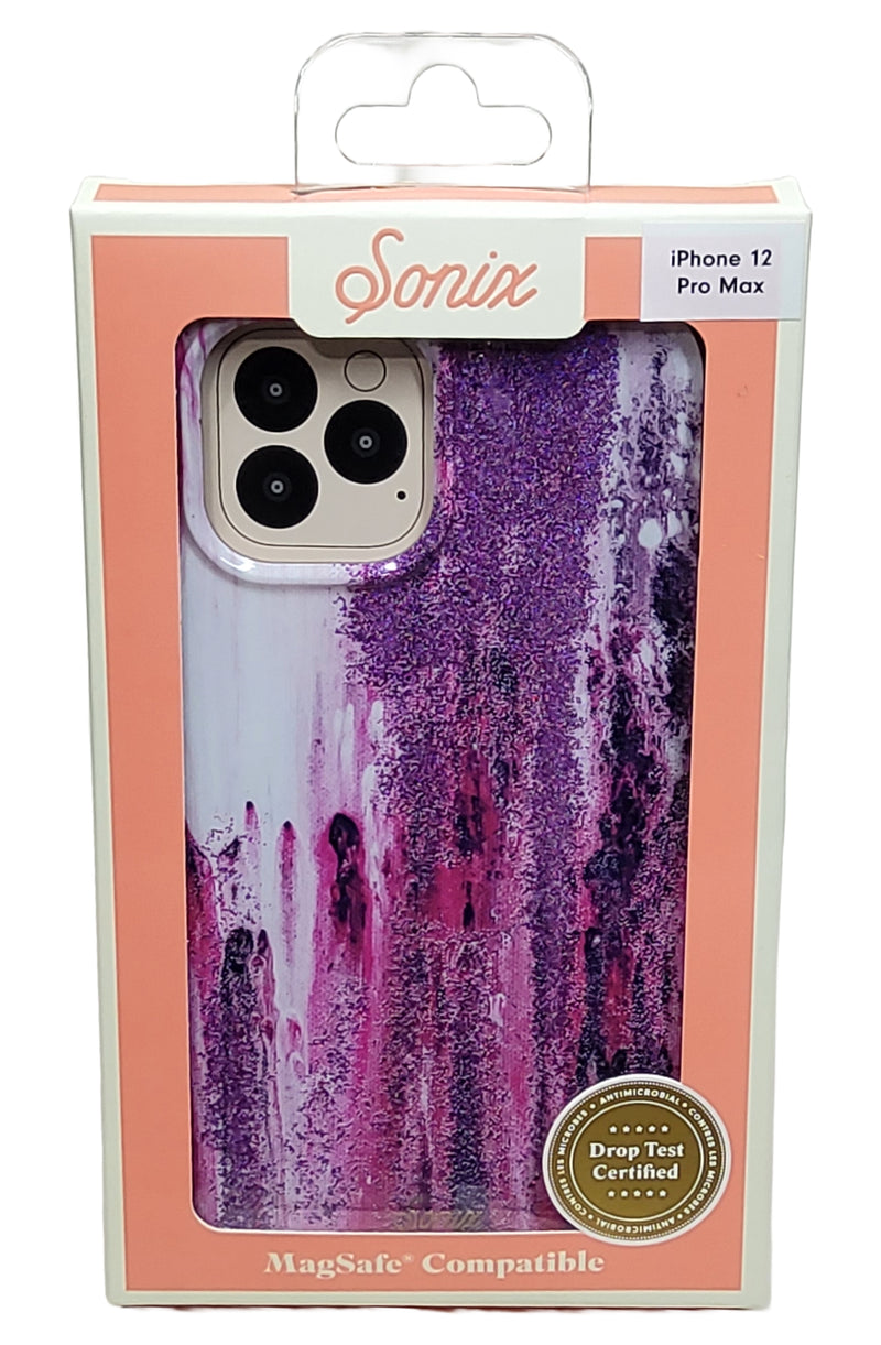 Sonix iPhone 12 Pro Max Purple Rain Case - Purple & Pink Glitter with UV Coating for iPhone 12 Pro Max