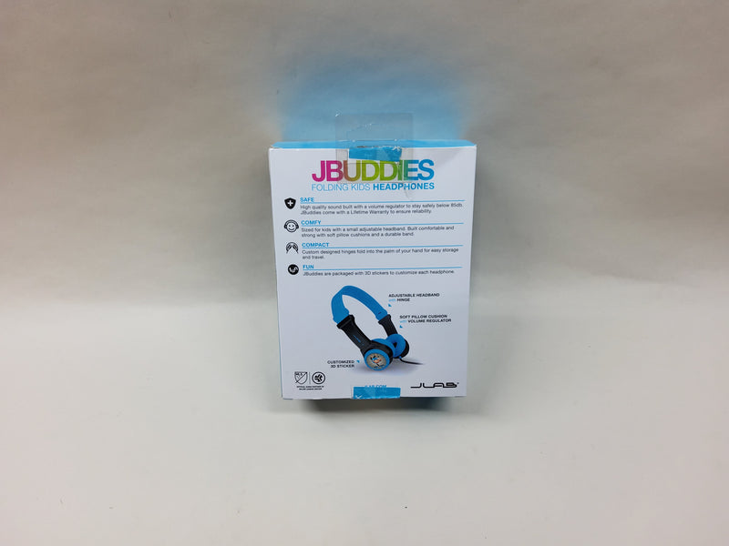 JLab JBuddies Folding Kids Wired Headphones - Blue (JK2-BLURTL)