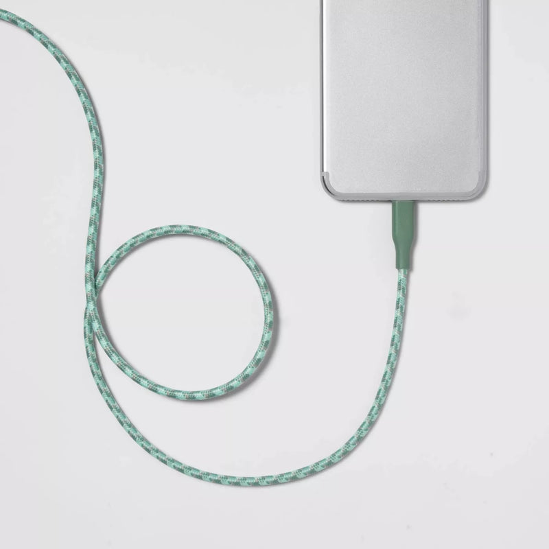 Heyday 10' USB-A to Lightning Braided Cable Evergreen