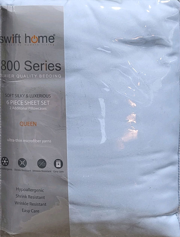 Swift Home Solid Microfiber Sheet Set Queen