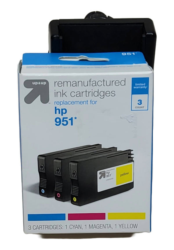 Remanufactured 3-Pack Cyan/Magenta/Yellow Standard Ink Cartridges - Compatible with HP 951 Ink Series Printers - TAR951CMY - up & up
