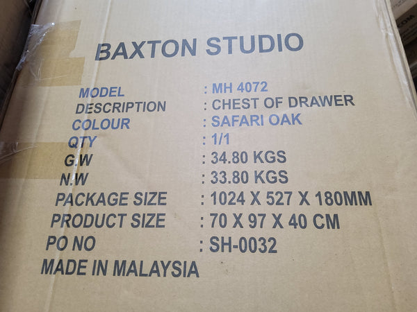 Baxton Studio Laverne | Modern and Contemporary 4-Drawer Dresser | Oak Brown | Wood