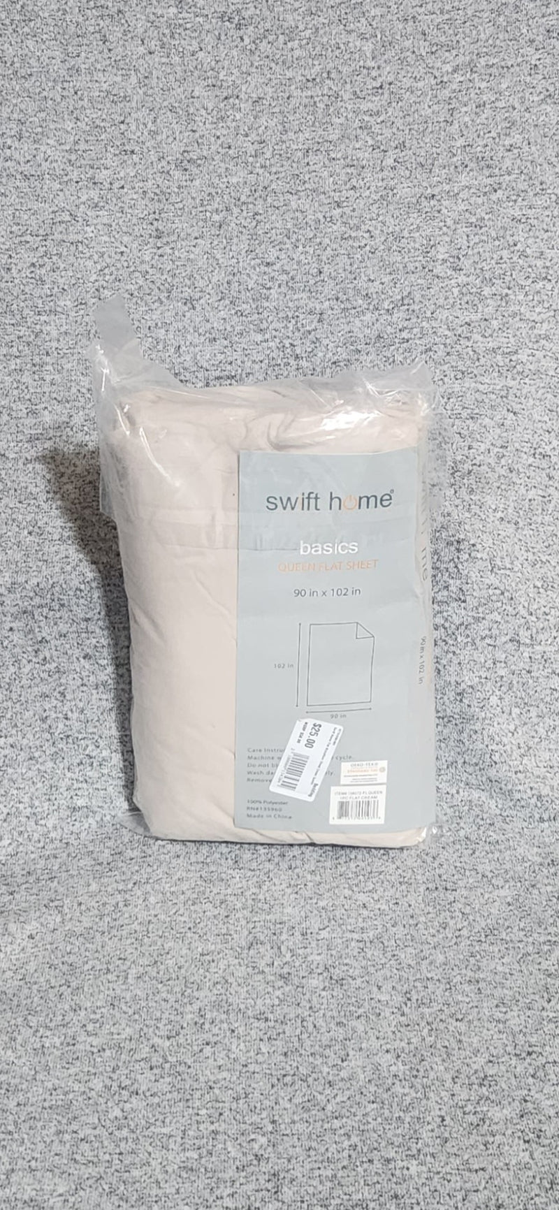 Swift Home Flat Microfiber Sheet Cream (Queen)